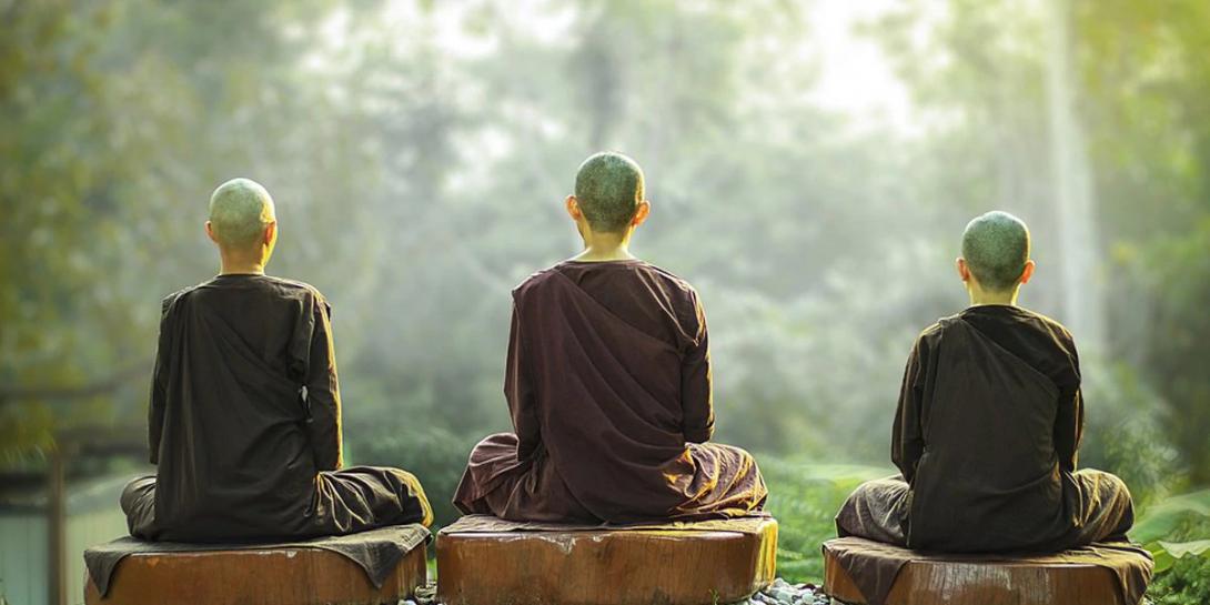 monks meditating